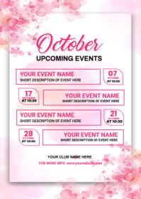 White List-based October Upcoming Events  A6 template