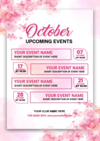 White List-based October Upcoming Events  A6 template