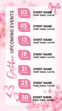 White List-based October Upcoming Events Calendar  Instagram Story template