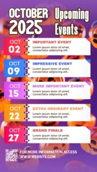 White List-based October Upcoming Events Schedule  Instagram Story template