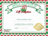 White List-based Official Certificate Of Elf Adoption Yard Sign template