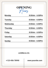 White List-based Opening Hours  A4 template