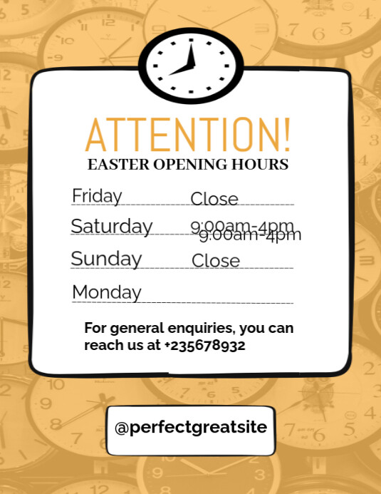 White List-based Opening Hours Flyer (us Letter) Template | PosterMyWall