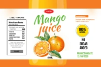 White List-based Orange Juice Label Label Étiquette template