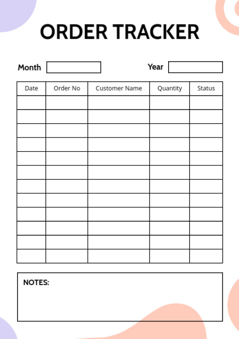 White List-based Order Tracker A4 template