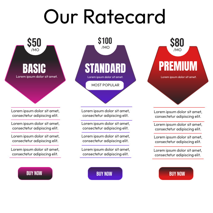 White List-based Our Services Rate Card Insta Instagram Post template