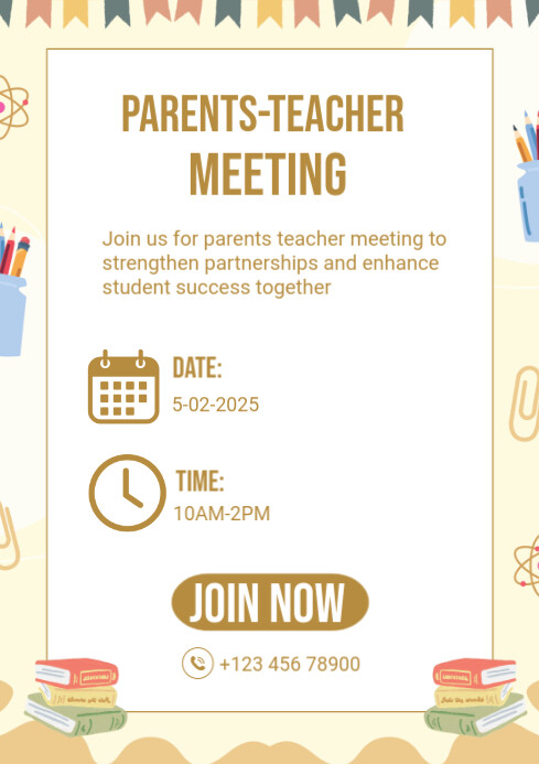 White List-based Parents Teacher Meeting  A4 template