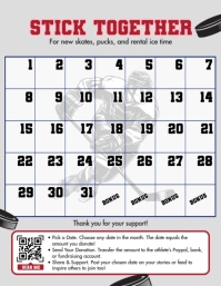 White List-based Pick A Date Ice Hockey Flyer (us Letter) template