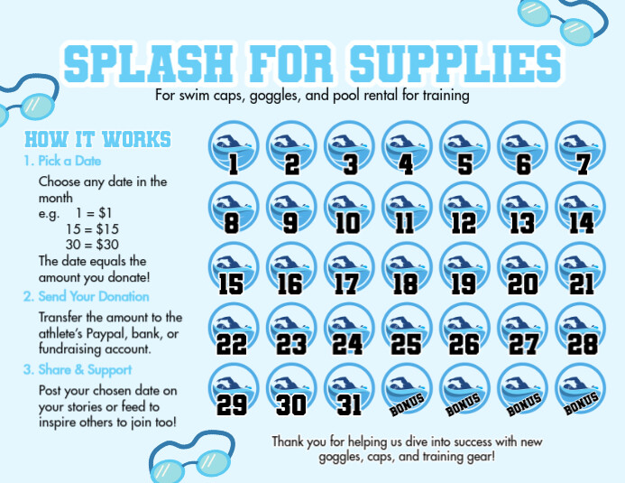 White List-based Pick A Date Swimming Flyer (us Letter) Pamflet (VSA Brief) template