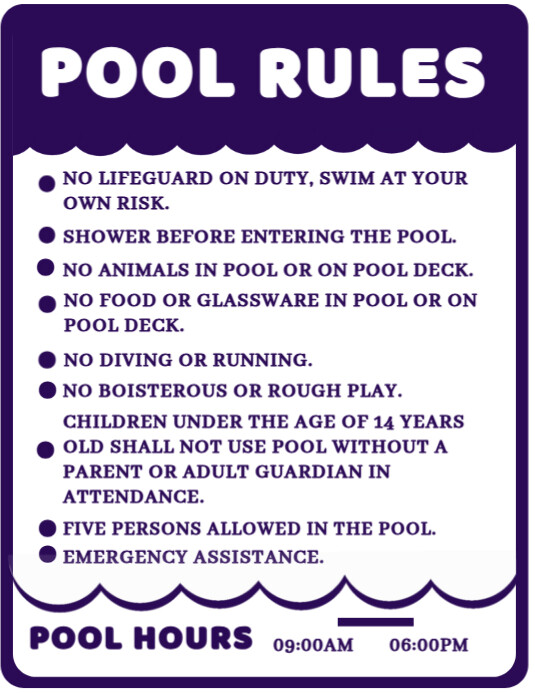 White List-based Pool Rules A4 Flyer (us Letter) template