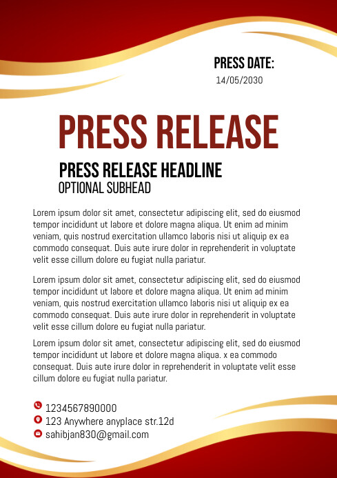 White List-based Press Release A4 Template | PosterMyWall
