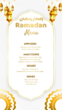White List-based Ramadan Menu Whatsapp Status template