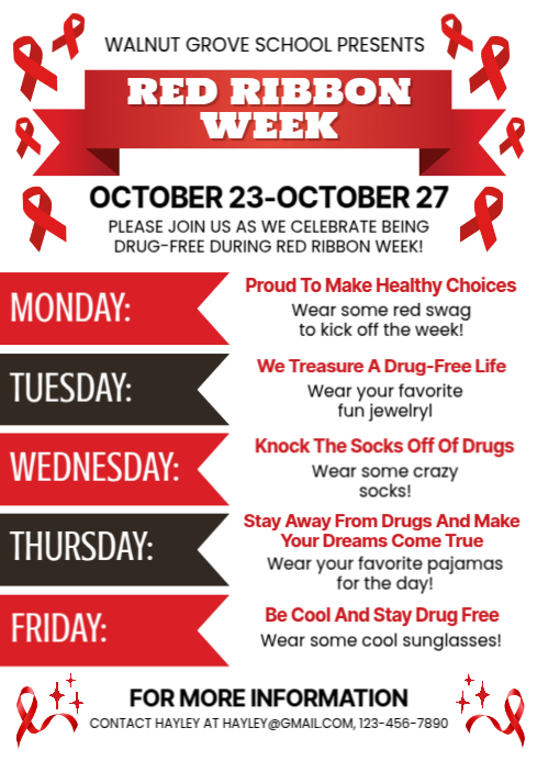 White List-based Red Ribbon Week A4 template