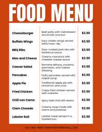 White List-based Restaurant Food Menu Flyer (us Letter) template