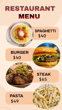 White List-based Restaurant Food Menu Video  Youtube Short template