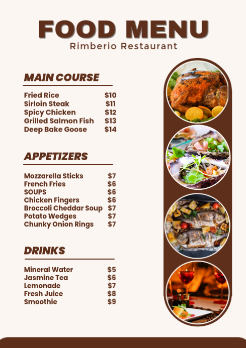 White List-based Restaurant Menu A4 Template | PosterMyWall