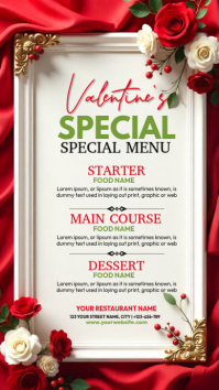 White List-based  Romantic Valentine's Menu  Instagram Story template