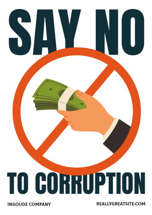 White List-based Say No To Corruption Post A4 Template | PosterMyWall