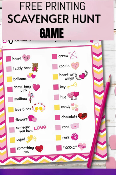 White List-based Scavenger Hunt Poster Cartaz template