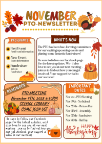 Hvid School PTO Newsletter A4 Template