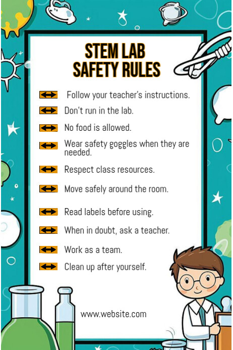 White List-based Science Lab Safety Rules Poster template