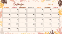 White List-based September Calendar  Presentation (16:9) template