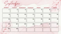 White List-based September Calendar  Presentation (16:9) template