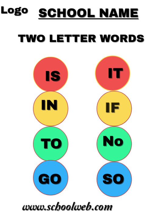 White List-based Simple Colours Two Letter Words Flyer (us Letter) template