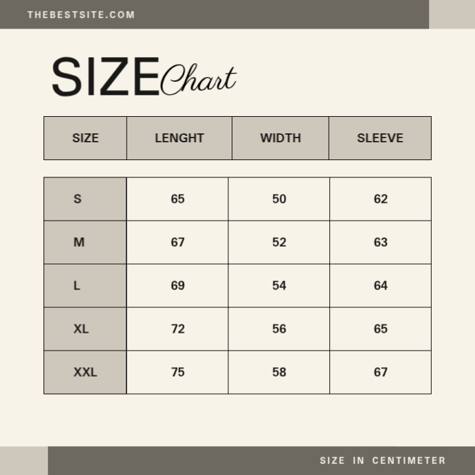 White List-based Size Chart Guide Instagram Post Template | PosterMyWall