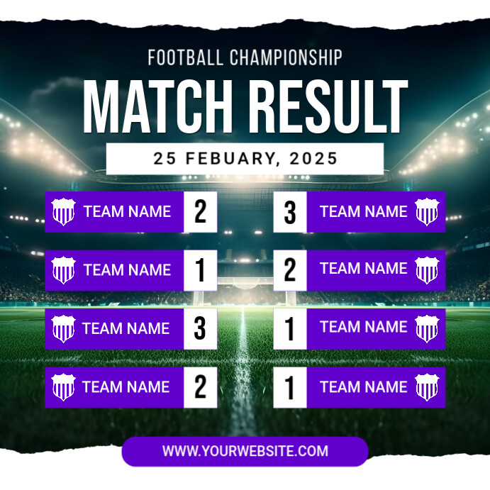 White List-based Sport Match Result Instagram Post Template | PosterMyWall