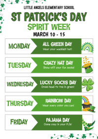 White List-based St. Patrick's Spirit Week  A4 template