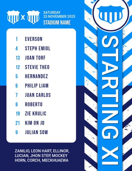 White List-based Starting Lineup Flyer (us Letter) 传单(美国信函) template