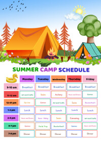 White List-based Summer Camp Schedule  A4 template