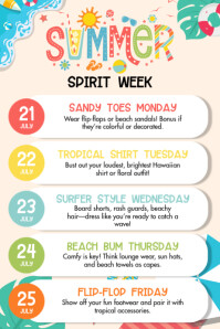 White List-based Summer Spirit Week Poster โปสเตอร์ template