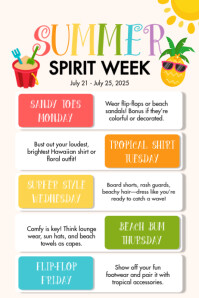 White List-based Summer Spirit Week Poster template