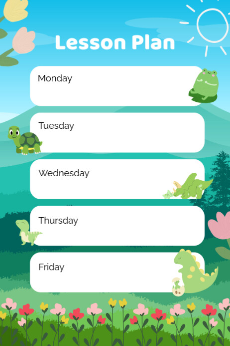 White List-based Teacher Lesson Plan Poster template