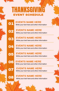 Putih Thanksgiving Event Schedule Tabloid Template