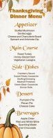 White List-based Thanksgiving Menu Template Design Half Page Letter