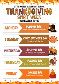 White List-based Thanksgiving Spirit Week A4 template