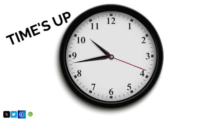 White List-based Time's Up Digital Display (16:9) template