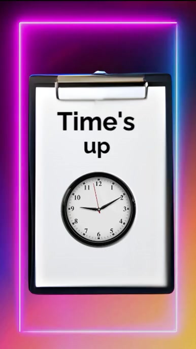 White List-based Time's Up Youtube Short template