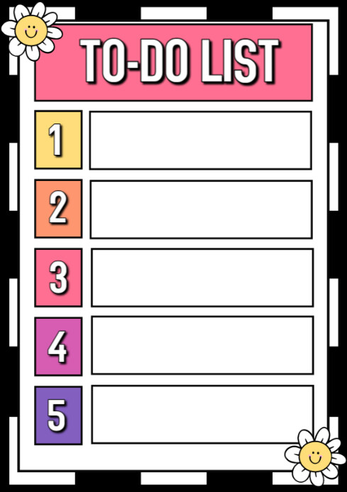 White List-based To Do List  A4 template