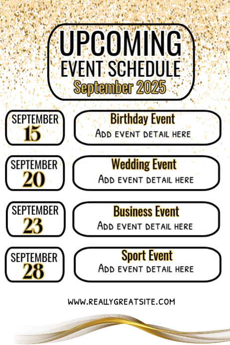 White List-based Upcoming Event Schedule Poster Plakkaat template