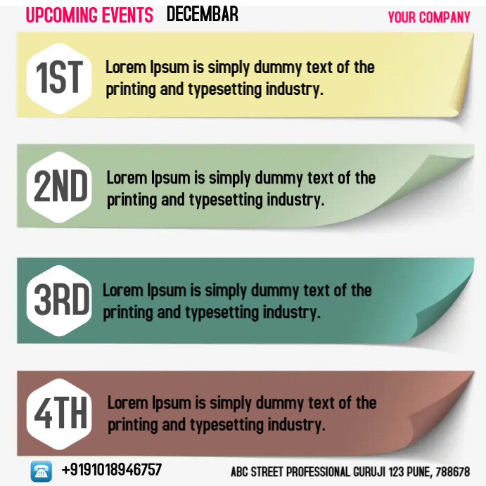White List-based Upcoming Event Square (1:1) template