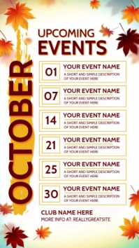 White List-based Upcoming Events Of October Instagram Story template