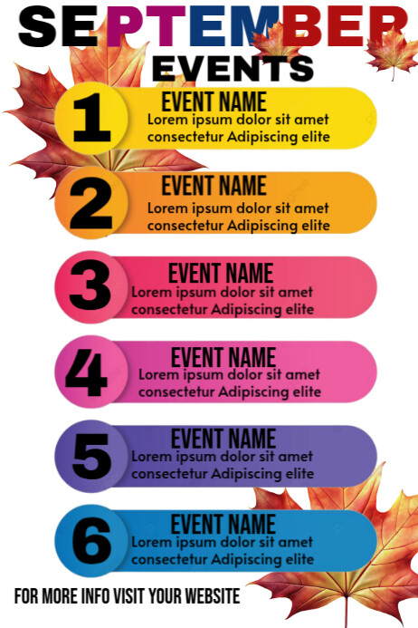 White List-based Upcoming Events September  Poster โปสเตอร์ template
