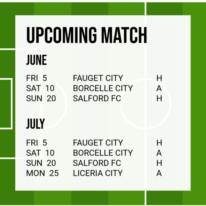 White List-based Upcoming Match Instagram Post template