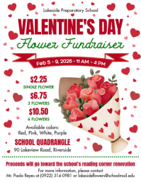 White List-based Valentine's Day Flower Fundraiser Flyer (us Letter) Volante (Carta US) template