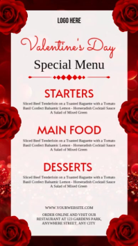 White List-based Valentine's Day Menu Card Instagram Story template