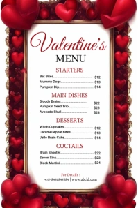 White List-based Valentine's Day Menu Pinterest Graphic template